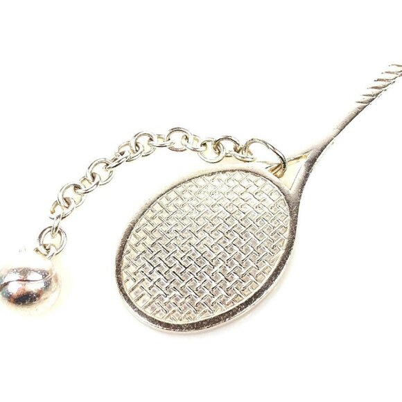 Tiffany & Co. Jewelry - Tiffany & Co. Tennis Racquet Ball Pendant Top Charm Silver 925 Auth #2112